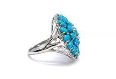 Heritage Gems Sterling Silver Sleeping Beauty Turquoise "Signature" Ring, Size 7
