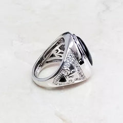 Aldo Orta Sterling Silver Black Onyx Icon Ring Size 8 QVC $94