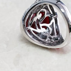 Aldo Orta Sterling Silver Red Agate Icon Ring Size 9 QVC $94
