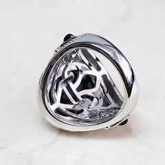 Aldo Orta Sterling Silver Black Onyx Icon Ring Size 8 QVC $94