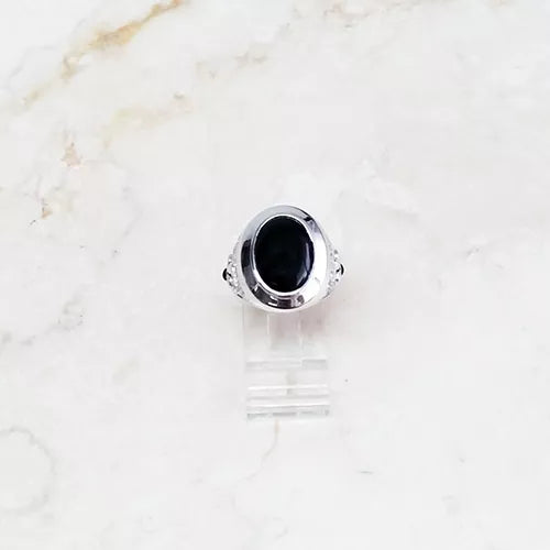 Aldo Orta Sterling Silver Black Onyx Icon Ring Size 8 QVC $94