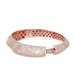 Bronzo Italia Rose Bronze Crystal Hinged Bangle Bracelet, 6-3/4"